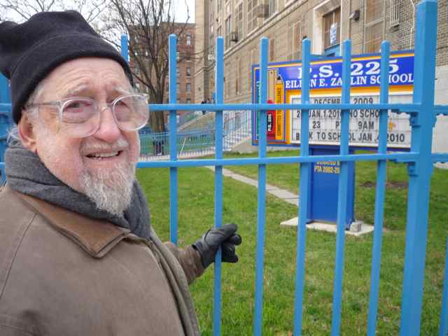 Dad in front of school